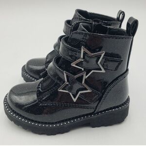 🖤⭐️Self Esteem Black Glitter Star Strap Ankle Boots